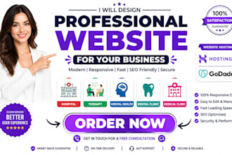 build hospital medical therapy mental dental clinic hostinger godaddy website