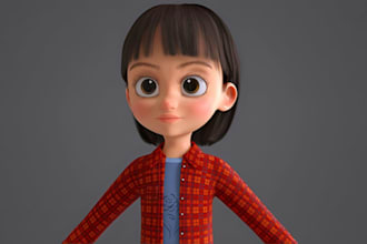 create pixar style 3d cartoon character stylized 3d model for game and animation
