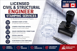 civil and structural engineer stamp letter, engineer stamp report, stamped plan