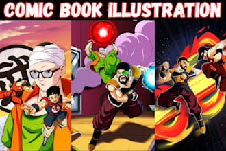 draw comic book illustration graphic novel webtoon artist anime manga comic art