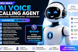 build ai voice calling agent for cold calling, appointment,bland ai,ai calling