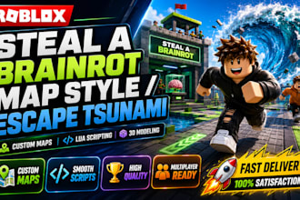 build custom roblox game map with scripting, multiplayer systems, low poly map
