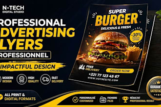 design a professional business or food flyer