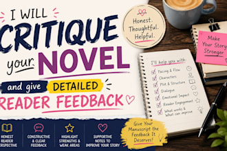 critique your novel and give detailed reader feedback