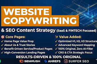 write SEO website content for saas, fintech, or ecommerce