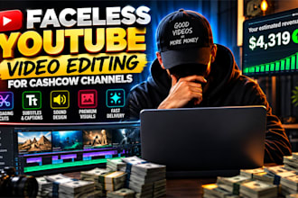professionally edit faceless video for cashcow channels