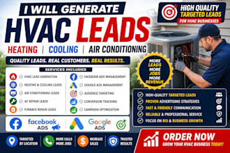 generate hvac leads, heating cooling leads, air conditioning leads, facebook ads