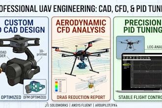 do professional 3d cad design for uav payloads, cfd analysis, and pid tuning