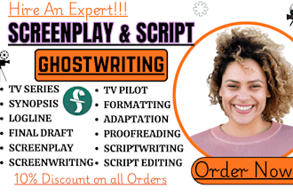 write movie script, screenplay, feature film script, tv series, script writing