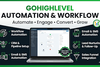 create gohighlevel automation workflow CRM and funnel setup