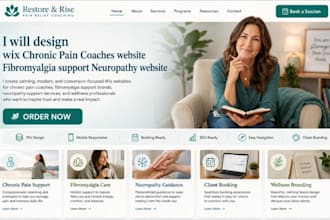 design wix chronic pain coaches website fibromyalgia support neuropathy website