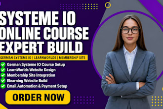 german systeme io online course, membership site, learnworlds elearning website