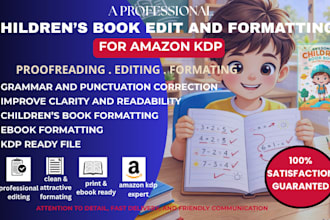 format and proofread your children story book for KDP