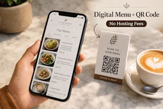 create a professional digital menu website with qr code for your cafe