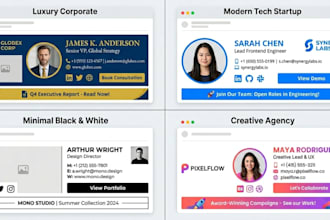 create responsive clickable HTML email signature and install it on gmail outlook