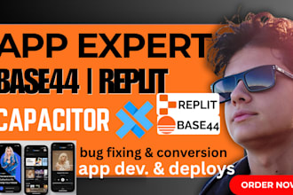 convert fix and publish base44 lovable replit app to ios android using capacitor