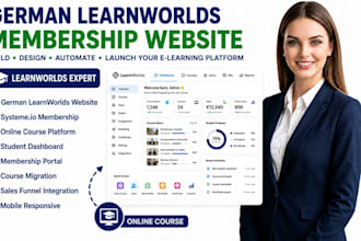 build german learnworlds and systeme io membership elearning website learnworlds