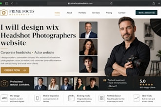 design wix headshot photographers website corporate headshots actor website