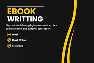 write and generate a well standard ebook writing