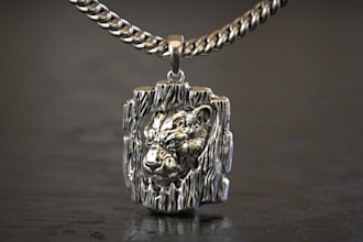 make custom 3d turnover chain, 3d silver cuban necklace using rhino for printing