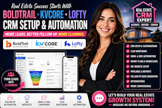 setup boldtrail CRM, kvcore, lofty CRM, idx website and automation