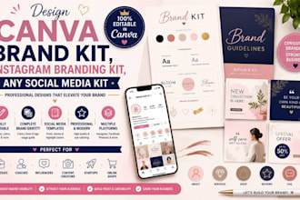design canva brand kit, instgragram branding kit, any social media kit