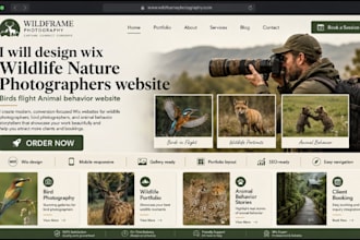 design wix wildlife nature photographers birds flight animal behavior website