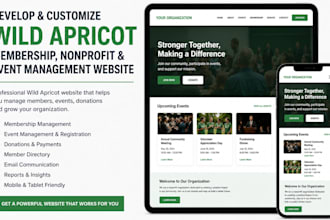 develop customize wild apricot membership nonprofit event management website