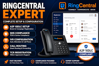 setup ringcentral phone system, SMS configuration and a2p 10dlc complianc