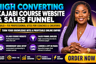 build, fix kajabi course website sales funnel, sites for coaches and creators