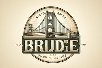 design bridge vintage logo with creative concepts