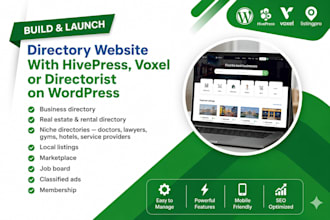 build business directory website with hivepress, voxel, directorist on wordpress