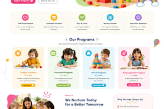 design kindergarten website preschool childcare school daycare website