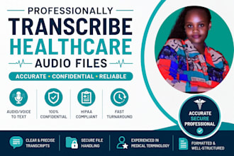 professionally transcribe healthcare audio files