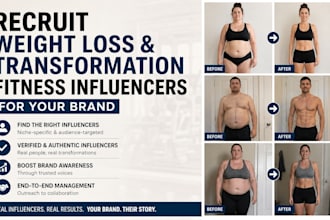 recruit weight loss and transformation fitness influencers for your brand