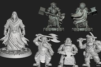 sculpt custom dnd miniature stl character for tabletop 3d printing zbrush