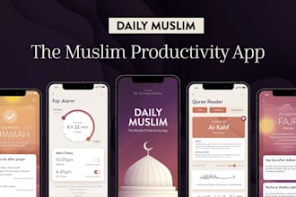 build a custom islamic or muslim pro style app with quran, prayer times, tasbih