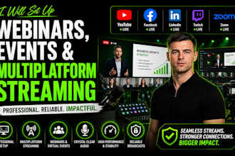 build professional webinar, virtual event, multistream live streaming system