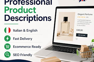 write clear and simple product descriptions in italian and english