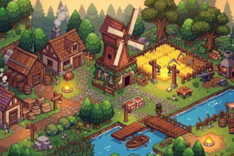 create pixel art background game environment game art pixel