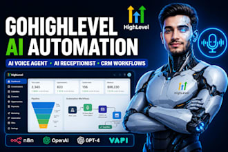 build gohighlevel ai voice agent ai receptionist n8n CRM automation ghl workflow