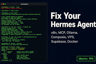 setup n8n ai agent automation supabase slack hermes mcp vps deploy API ollama