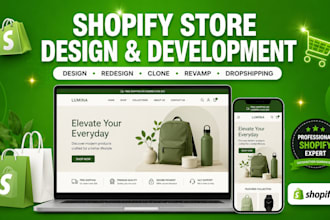 design, redesign, clone, revamp shopify store and shopify dropshipping store