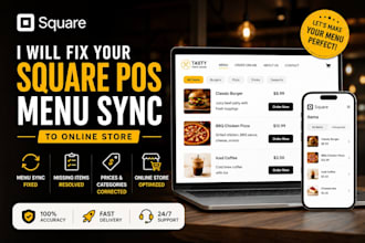 fix square pos menu sync, online store items, categories, modifiers