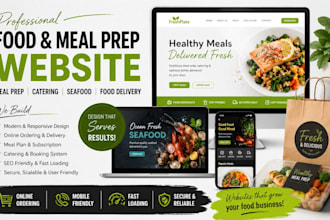 build meal prep website catering seafood website meal pep food delivery website