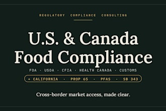 advise on food import compliance for USA and canada regulations