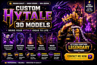 create hytale 3d models minecraft blockbench hytale server plugin logo design
