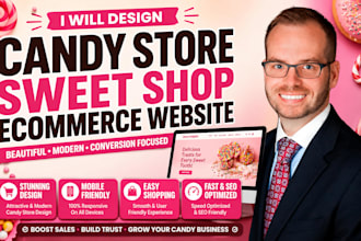 design candy store sweet shop ecommerce website