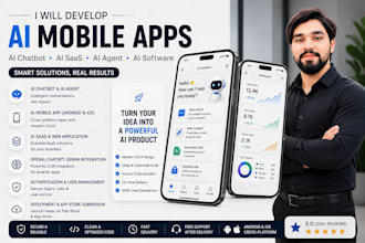 ai mobile app, ai chatbot, saas app and ai software solution