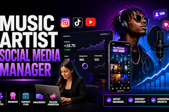 music artist social media manager content creator for instagram tiktok youtube